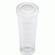 Gobelet Pot à Dessert  25cl NOVACUP ECO PACK + Couvercle Plat Inclus Snacking Recyclé Transparent VAE Verrine - Lot de 3750 unités - transparent Ma