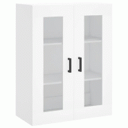 Helloshop26 - Armoire murale design pratique rangement 69 x 34 x 90 cm en bois blanc 02_0048624 - blanc verre 3000235380417