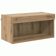 Helloshop26 - Meuble TV mural moderne chic 60 x 30 x 30 cm rangement pratique en bois d'ingénierie chêne artisanal 02_0052824 - Bois massif 30002376