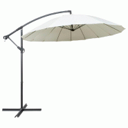 Helloshop26 - Parasol d'extérieur suspendu 3 m aluminium blanc sable 02_0008723 - 3000464947764