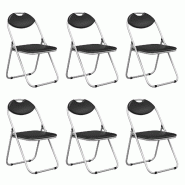 Lot de 6 chaises pliantes 47 x 46 x 79 cm confort rembourré et transport facile en métal noir 20_0017536 - noir métal 3000231919123