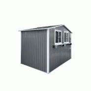 Merax abri jardin acier galvanisé 275.7x181.7x198.4 cm, fenêtres, double porte, support fleurs, gris - gris métal W3600S00011