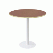 RestooTab - Table Rome blanc Ø80cm rosso jaipur fenix chants couleur laiton - rouge Bois manufacturé TB-ROM1-R80M-ROSS.J-LAI