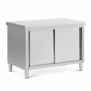 Royal Catering - Royal Catering Meuble Bas en INOX avec Double Ouverture ECO 120 x 70 cm 500 kg - Caisson de Cuisine Meuble Cuisine Bas avec Plan - in