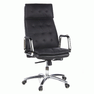 Siège de bureau / Fauteuil de direction VILLA 20, cuir Nappa noir hjh OFFICE - noir cuir 600920