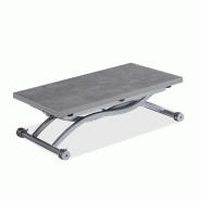 TABLE RELEVABLE EXTENSIBLE HIRONDELLE COMPACTE FINITION BÉTON 100 X 57/114 CM