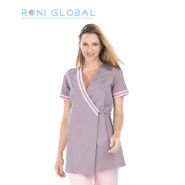 Tunique de travail femme manches courtes en coton et polyester - 1 poche - CLAUDIA REMI CONFECTION - Ref R-2574_0