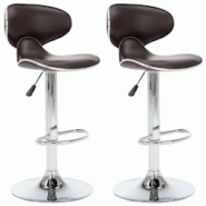 VidaXL Tabourets De Bar 2 Pcs Marron Similicuir - 323646 VidaXL Tabourets De Bar 2 Pcs Marron Similicuir - 323646