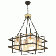 WellHome - Plafonnier noir pour 4 ampoules 30x30x70cm Bled - WH2121