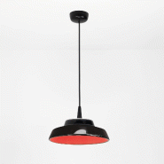 Zafferano Circus Black Suspension Led 8W 3000K D.24 Cm En Céramique Artisanale Faite À La Main Couleur Rouge Pour Intérieurs Design Moderne Et Él�