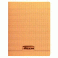 Calligraphe Lot de 10 Cahier Ligne 8000 A4, 96p./48 feuilles 90 g/m² piquées, couv. PP orange, Séyès - 3210330181387