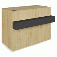 Comptoir Cage chêne clair repose sac noir 1 tiroir 2 tablettes 120x60/76x93cm