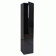 Décoshop26 - Armoire murale de salle de bain avec 2 portes aspect brillant 150 x 30 cm MDF noir 04_0005763 - noir 3000261490159