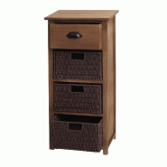 Décoshop26 - Commode avec tiroir et 3 paniers de rangement 83x40x29 cm marron foncé 04_0006506 - marron 3000261794479