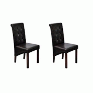 Décoshop26 - Lot de 2 chaises de salle à manger cuisine dossier capitonné en synthétique marron CDS020735 - marron 3001120399781 Décoshop26 - Lot de 2 chaises de salle à manger cuisine dossier capitonné en synthétique marron CDS020735 - marron 3001120399781