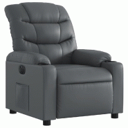 Fauteuil inclinable électrique Gris Similicuir Modèle Jervessa - 8721012218178