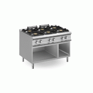 Fourneau 6 feux gaz sur baie libre - 33 kW - Fabriqué en Italie - MBM Fourneau 6 feux gaz sur baie libre - 33 kW - Fabriqué en Italie - MBM