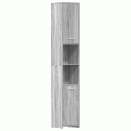 Helloshop26 - Armoire de bain moderne avec grand espace de rangement 30 x 30 x 183,5 cm en bois gris 02_0048176 - gris Bois massif 3000235149731