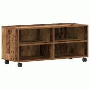 Helloshop26 - Meuble TV rectangulaire moderne rangement polyvalent 90 x 35 x 40 cm en bois d'ingénierie marron 02_0051782 - marron Bois massif 300023
