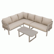 Merax salon de jardin, canapé 2 places avec coussins et tressage corde, extérieur, beige - beige multi-matériau N634P0060B
