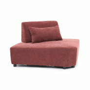 Oviala Business Fauteuil d'angle canapé modulable dossier ajustable 170 cm rouge brûlé, L 170 x l 117 x h 82 cm Oviala - rouge polyester 115454