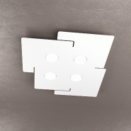 Plafonnier led ECHO Top Light en métal blanc rectangulaire avec 4 douilles d'ampoule Gx53 - blanc 8056039140974