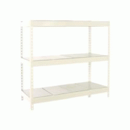 PROREGAL Étagère pour Charges Lourdes METAL BEAST THREE | HxLxP 150x120x60cm | 600kg par Niveau | Blanc - blanc métal PR_RS18-137 PROREGAL Étagère pour Charges Lourdes METAL BEAST THREE | HxLxP 150x120x60cm | 600kg par Niveau | Blanc - blanc métal PR_RS18-137
