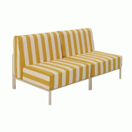 Salon de jardin bas modulable rayé 2 places jaune - jaune aluminium 115902