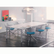 Table de réunion Lagos - bois mélaminé et structure en acier - pour 8 à 12 personnes - Fabriqué en Italie