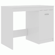 VidaXL Bureau Blanc brillant 100x50x76 cm Bois d’ingénierie Modèle Nova Studio - blanc 801802