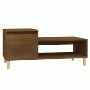 VidaXL Table basse Chêne marron 100x50x45 cm Bois d'ingénierie Modèle Terrasse Psi Plus - 821131
