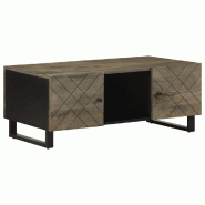 VidaXL Table basse noir 100x54x40 cm bois massif de manguier Modèle Panorama Royale - 4017696