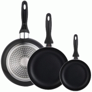 WellHome - Set de 3 poêles 16/20/24 en aluminium embouti - aluminium WH4266