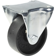 Roulette fixe de 100 mm avec roue en fonte noire Roulette fixe de 100 mm avec roue en fonte noire
