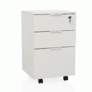 Caisson à roulettes / caisson de bureau DAVIK blanc hjh OFFICE - blanc multi-matériau 928004