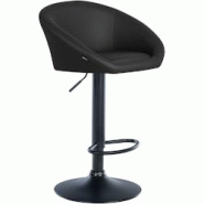 Décoshop26 - Tabouret de bar assise pivotante à 360° hauteur réglable en PVC noir piètement en métal noir 10_0004763 - noir 3000252278773 Décoshop26 - Tabouret de bar assise pivotante à 360° hauteur réglable en PVC noir piètement en métal noir 10_0004763 - noir 3000252278773