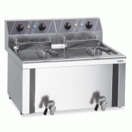 Dexion Friteuse électrique double professionnelle 8+8 Litres avec robinet de vidange, 400 V - inox DEF8_8B