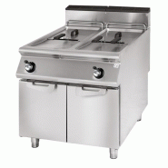 Friteuse gaz sur meuble 2 cuves inox avec capacité 2x13 l - 24 kw - PVS9080FRGS13