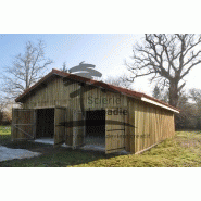 Garage double bois marensin / toit double pente / portes battantes