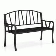 Helloshop26 - Banc de jardin ergonomique 129 x 53 x 93 cm pour 2 à 3 personnes en métal noir design moderne 20_0010550 - 3000226231827 Helloshop26 - Banc de jardin ergonomique 129 x 53 x 93 cm pour 2 à 3 personnes en métal noir design moderne 20_0010550 - 3000226231827