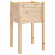 Helloshop26 - Jardinière bac lit surélevé plantes fleurs terrasse jardin d'extérieur 50 x 50 x 70 cm bois de pin massif marron 02_0038553 - 300021 Helloshop26 - Jardinière bac lit surélevé plantes fleurs terrasse jardin d'extérieur 50 x 50 x 70 cm bois de pin massif marron 02_0038553 - 300021