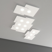Plafonnier led ECHO Top Light en métal blanc rectangulaire avec 6 douilles d'ampoule Gx53 - blanc 8056039140981