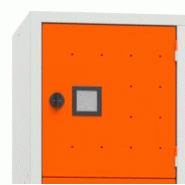 Porte orange pour vestiaire roma 4 cases