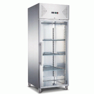 Romux® Armoire Réfrigérée Négative 1 Porte Vitrées 74 cm avec Refroidissement Froid Ventilé en Acier Inox Capacité de 650 L - 3 Étagères et