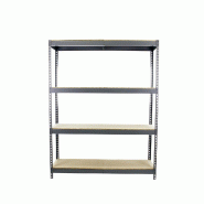 SimonRack Étagères Charge Lourde 2000x1800x600 mm, 4 Niveaux en Bois, 400 kg par Niveau, Structure Acier, Gris/Bois - Ecoforte - gris métal 8435104