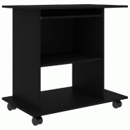 VidaXL Bureau d'ordinateur Noir 80x50x75 cm Bois d'ingénierie Modèle Nova Design Plus - noir 802895