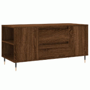 VidaXL Table basse chêne marron 102x44,5x50 cm bois d'ingénierie Modèle Atlas Épuré - 830995