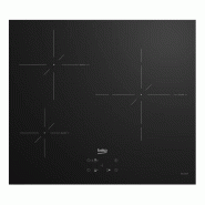 BEKO Table De Cuisson Induction 60cm 3 Feux 7200w Noir HII63400SMT - noir 8690842772528