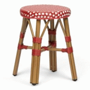 Bistromania Tabouret de terrasse RIVOLI - Rouge et blanc - EA063 Bistromania Tabouret de terrasse RIVOLI - Rouge et blanc - EA063