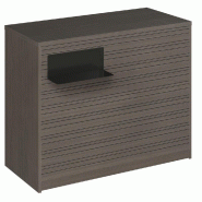 Comptoir Vertigo H T04noir spl.Gauche L120cm 2tabl.Couliss.4tab.Amovib.Noyerfocé